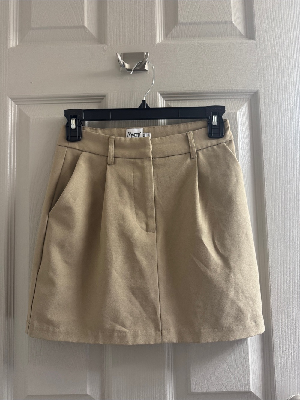 Princess Polly Beige Pleated Mini Skirt